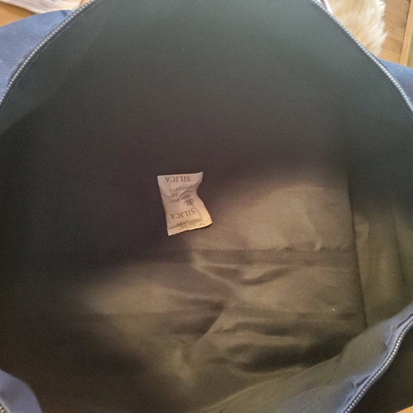 NWOT Ralph Lauren Navy & Forest Green Canvas Travel Duffle with Leather Handles - Picture 5 of 16